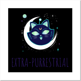 Extra Purrestrial Cat Moms and Dads Gift Posters and Art